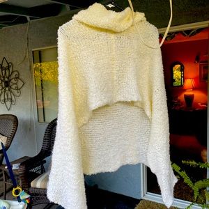 Cream poncho sweater/cape